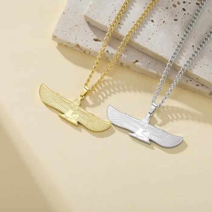 Collier pendentif déesse Isis de l'Égypte ancienne, charme ethnique vintage, bijou spirituel, symbole de protection, cadeau pour femmes et hommes
