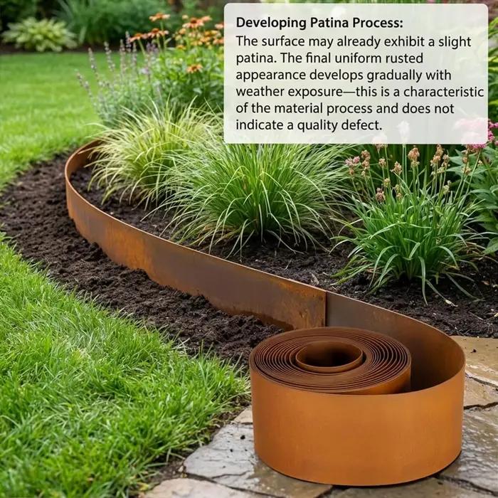 Bordure de jardin en acier résistant aux intempéries, découpable, pour pelouse, aménagement paysager, serre intérieure, cour et patio