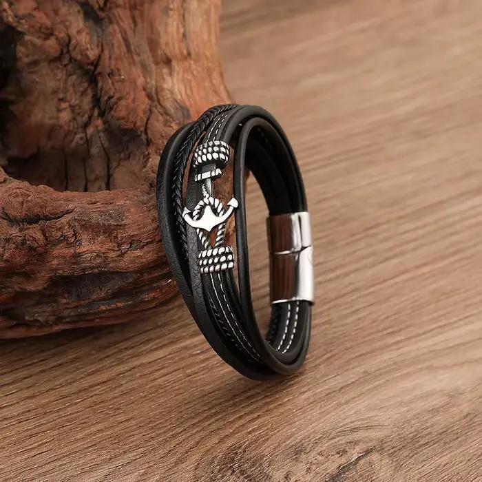 MKENDN – Bracelet ancre tissé à la main pour homme et femme