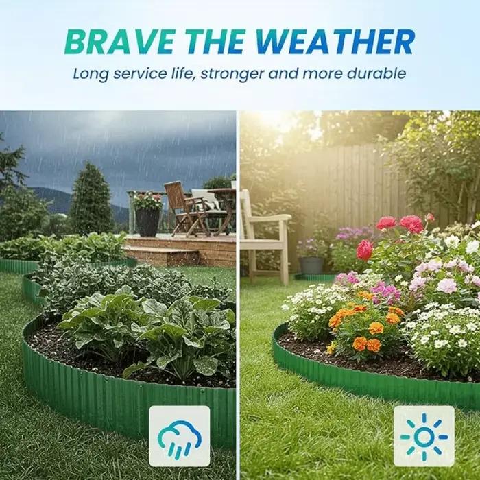 Bordure de jardin ondulée résistante aux intempéries pour aménagement paysager