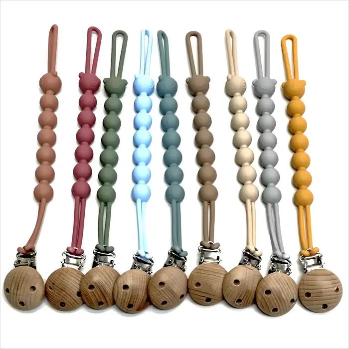 1/9 pièces bébé une chaîne de sucette bébé sucette lanière de qualité alimentaire Silicone dentition anneau de dentition Anti perte sucette Anti chaîne de chute