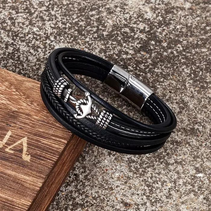 MKENDN – Bracelet ancre tissé à la main pour homme et femme