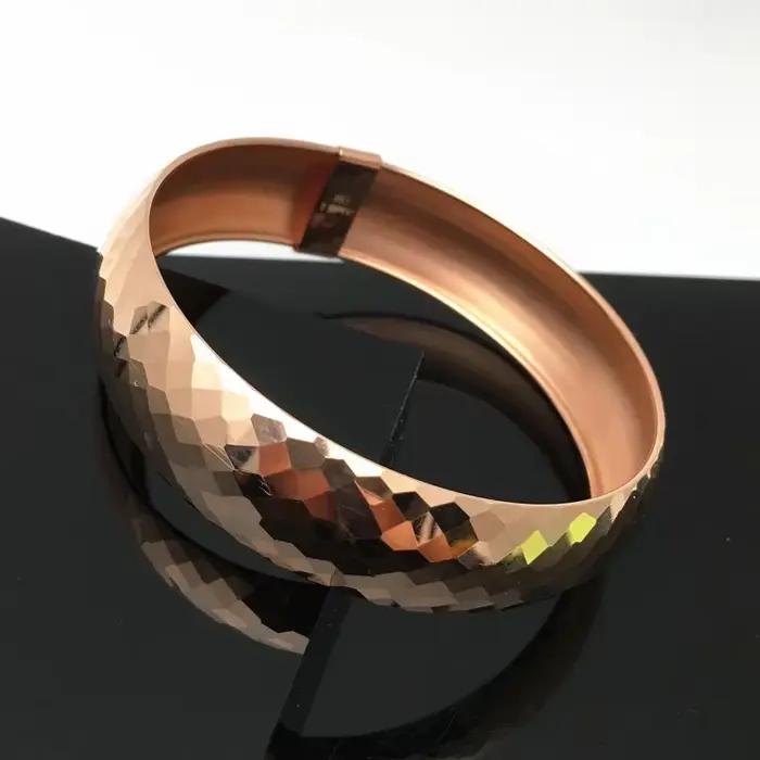Bracelet large losange brillant pour hommes et femmes, plaqué or violet, or rose 14 carats, style hip hop, bijoux de fête, nouvelle mode, 585