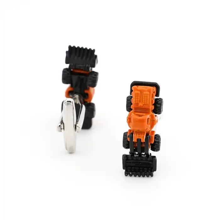 Boutons de manchette de chariot élévateur pour hommes, Design de pelle de tracteur, qualité en laiton, couleur jaune, vente en gros et au détail