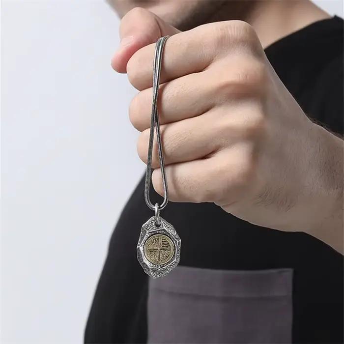 Pendentif en pierre Vintage Boundless Joy pour homme, bijoux de style ethnique, collier porte-bonheur, accessoires de personnalité pour homme, accessoires pour pull