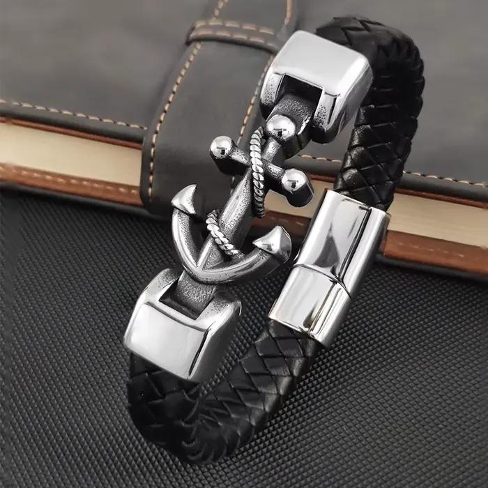 Bracelet ancre de bateau pour hommes