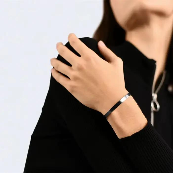 Bracelet homme en argent sterling 925 brossé/doré, bijou élégant et luxueux, plaqué or 18 carats, un cadeau parfait pour elle.