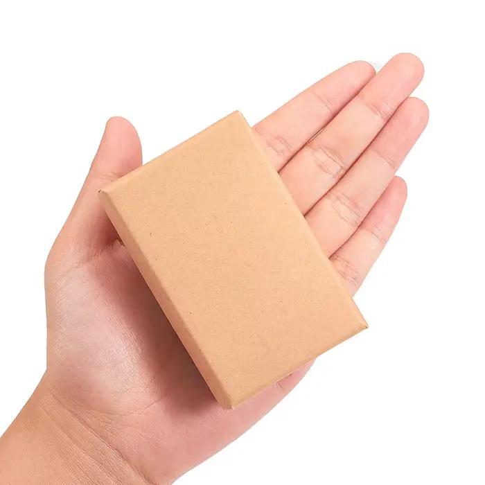 Boîtes à bijoux rectangulaires en carton PandaHall, 24 pièces, pour bagues, 8x5x2,5 cm, couleur beige, emballage cadeau avec plateau intérieur