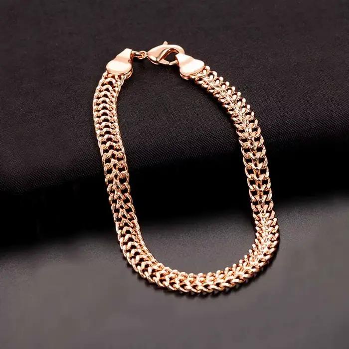 Bracelet pour femmes et hommes, chaînes, bijoux couleur or Rose 585.
