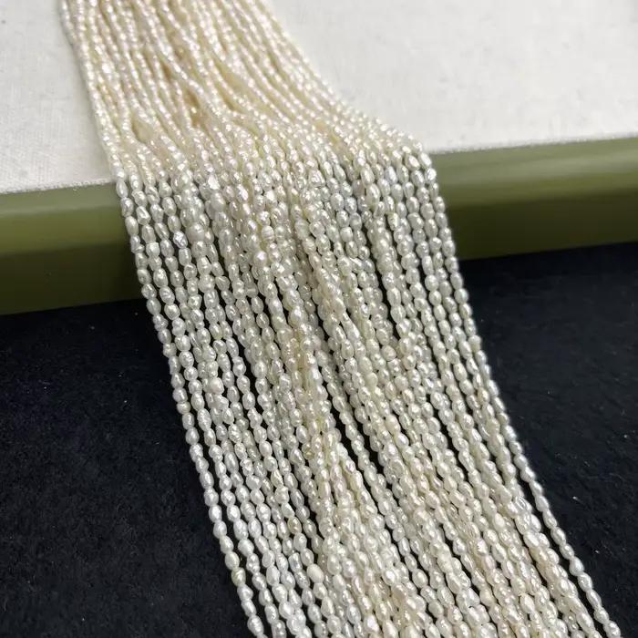 Perle de riz filetée naturelle d'eau douce pour la fabrication de bijoux