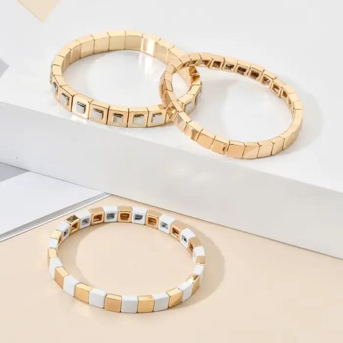 Bracelet en or émaillé pour hommes et femmes, bijoux faits à la main, bracelet jonc, été, plage, bricolage, document, amis