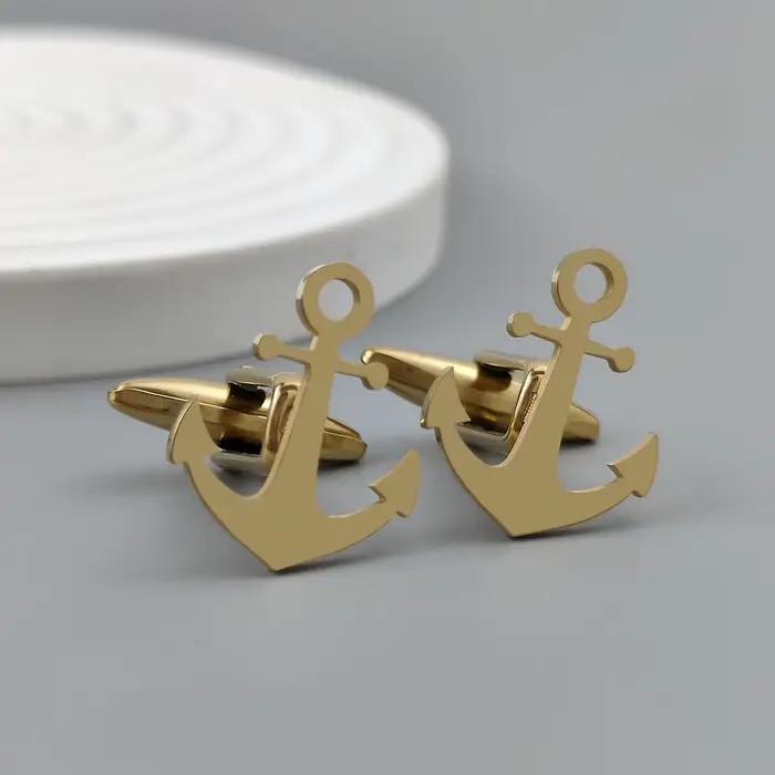 Boutons de manchette Ancre pour hommes, pour poignets de chemise, de haute qualité, classiques, nautiques, Ancre USN Navy, Relojes Gemelos