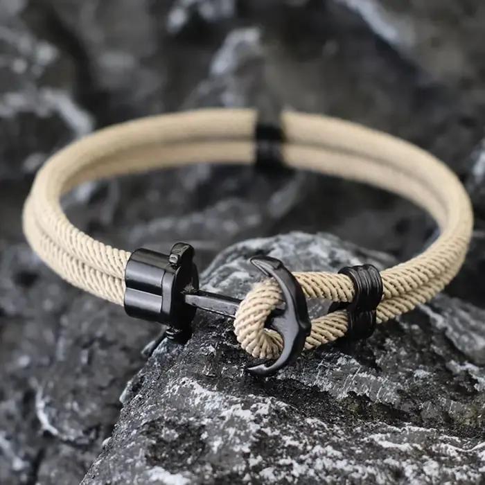 Nouveau Bracelet ancre hommes bicouche 4mm corde Milan Sports de plein air