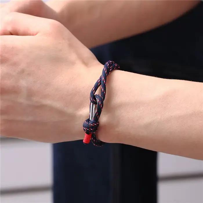 Bracelet à Corde de Haute Qualité pour Homme et Femme, Coloris Marine, Porte-Bonheur, Survie, Bijoux pour Couple, Zones Me, Livraison Directe