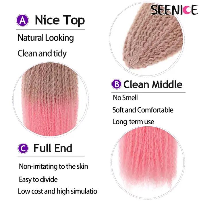 Tresses brésiliennes synthétiques au Crochet, boucles Afro, Extensions capillaires tressées pour femmes, cheveux africains crépus bouclés, ombré rouge