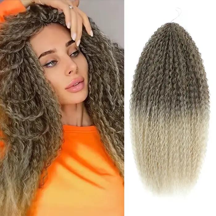 Crochet cheveux Afro boucles tressage Extensions de cheveux synthétique africain tressé cheveux pour tresses crépus bouclés doux Ombre rose violet