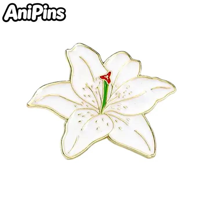 Epingle a fleurs AniPins avec motifs roses marguerites lys plantes broche pour vêtements sac à dos badge cadeau femme occasions spéciales
