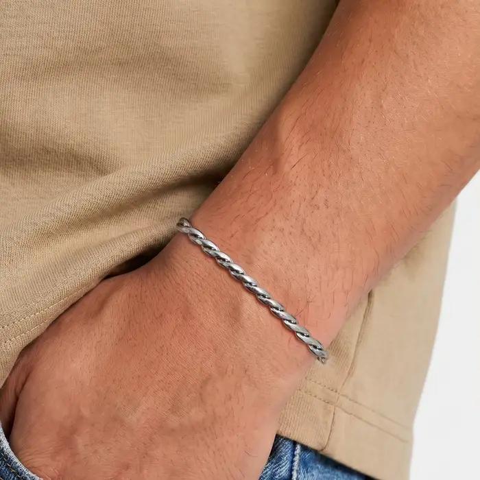 Nouveau bracelet tendance Dan S, bracelet classique en acier inoxydable, largeur de chaîne 6/8 mm, pour homme et femme, cadeau de bijoux