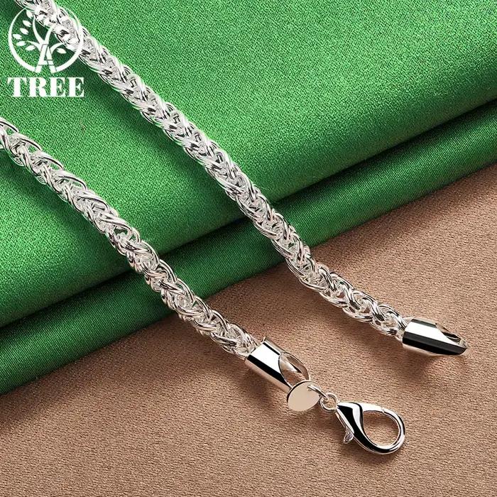 ALITREE-Collier en ULde chanvre en argent regardé 925 pour hommes et femmes, bijoux de fiançailles de mariage, cadeaux de Noël, mode de fête, 8mm