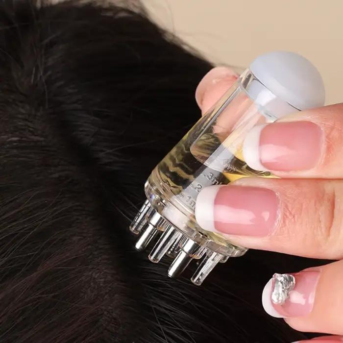 Applicateur de cuir chevelu, Solution de repousse et de coiffage des cheveux, peigne de guidage, tête hexagonale, rouleau d'huile, peigne de Massage, outils de Relaxation