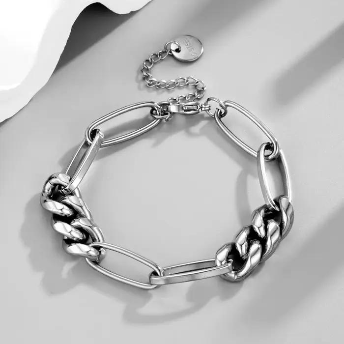 Bracelet rétro Hip-Hop géométrique en métal