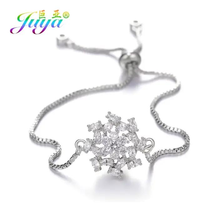 JUYA-Breloques en cristal AAA, composants exécutifs faits à la main, connecteurs de fleurs en cristal de luxe, accessoires de bijoux, vente en gros, nouveau