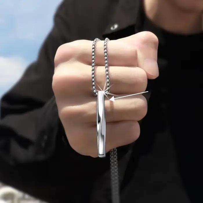 Collier pour hommes, pendentif en spirale