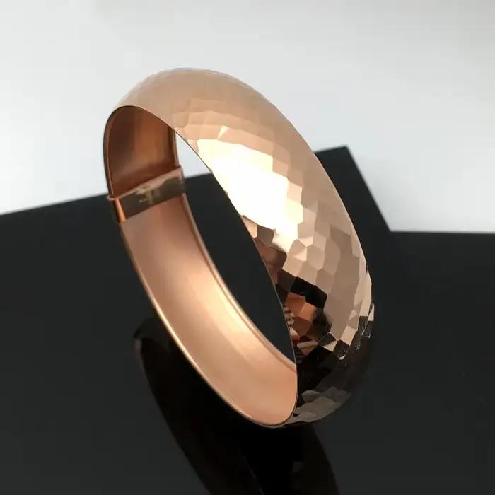 Bracelet large losange brillant pour hommes et femmes, plaqué or violet, or rose 14 carats, style hip hop, bijoux de fête, nouvelle mode, 585