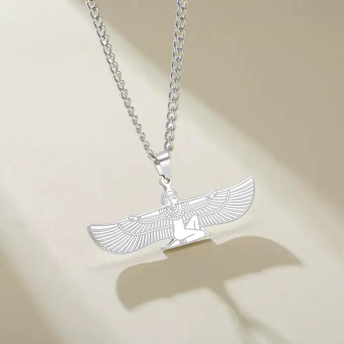 Collier pendentif déesse Isis de l'Égypte ancienne, charme ethnique vintage, bijou spirituel, symbole de protection, cadeau pour femmes et hommes