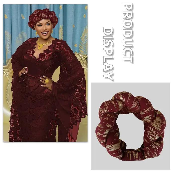Bandeau tressé Super grand exagéré pour femmes, bandeau de cheveux, bandeau de fête, Turban brillant, couvre-chef, accessoires pour cheveux africains