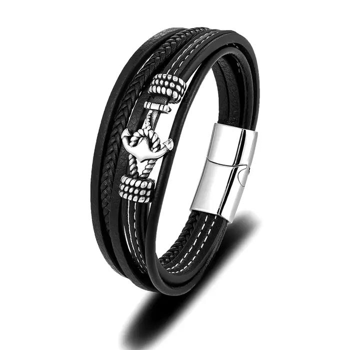 MKENDN – Bracelet ancre tissé à la main pour homme et femme