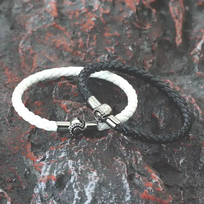 Bracelet en corde de cuir Simple pour hommes