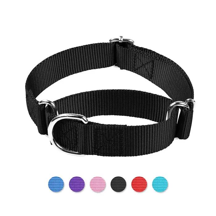 Collier pour chien réglable en Nylon Anti-poinçon collier pour animaux de compagnie avec anneau en D en métal solide et Durable pour chiens moyens et grands collier pour chien d'entraînement