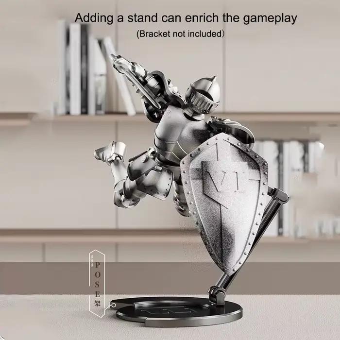 Figurines d'action DIY Médiéval Chevalier Multi-Articulées, Guerrier Robot avec Cape, Épée et Bouclier, Jouet d'assemblage, Cadeau de Noël pour Enfants