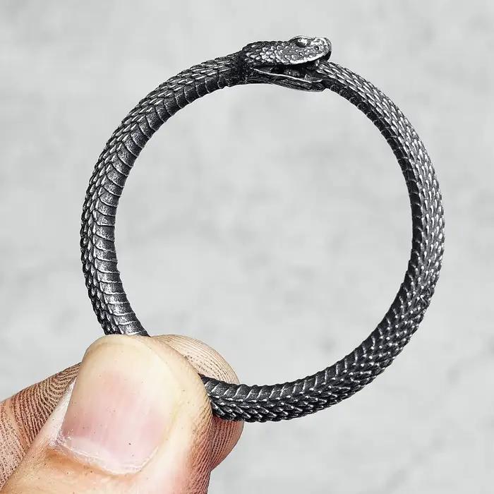 Ouroboros – pendentif serpent pour hommes, collier Simple, chaîne Python en acier inoxydable 316L, Punk Rock, fête pour ami, bijoux masculins, meilleur cadeau
