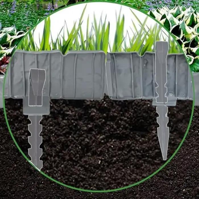 Bordure jardin en plastique, bordure paysage, pour parterre fleurs, panneaux à pointes d'ancrage latéral, bordure en