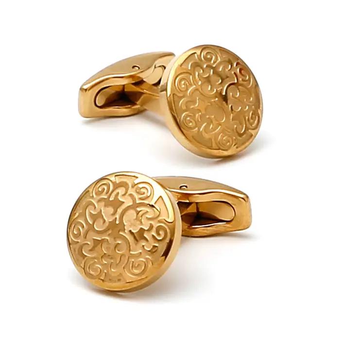 Boutons de manchette ronds noirs pour hommes