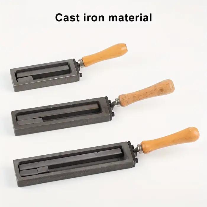 Moule de fabrication de bijoux à rainure pour l'huile et la fusion des métaux, moule à rainure pour l'huile pour la fabrication de barres rectangulaires dorées et argentées avec poignée en bois