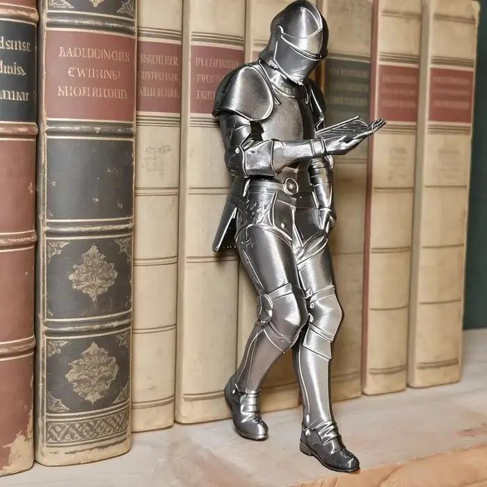 Figurine de chevalier médiéval blindé pour coin lecture, décoration de bibliothèque fantastique, cadeau unique pour les lecteurs