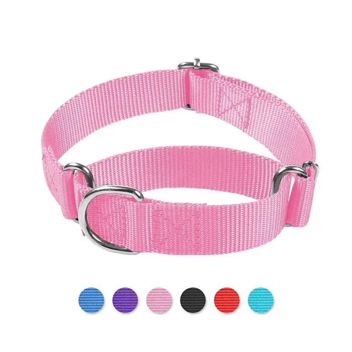 Collier pour chien réglable en Nylon Anti-poinçon collier pour animaux de compagnie avec anneau en D en métal solide et Durable pour chiens moyens et grands collier pour chien d'entraînement