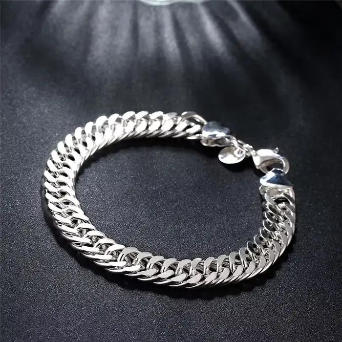 Bracelet à breloques en argent 925 élégant pour hommes et femmes, bijou moderne et noble pour occasions spéciales