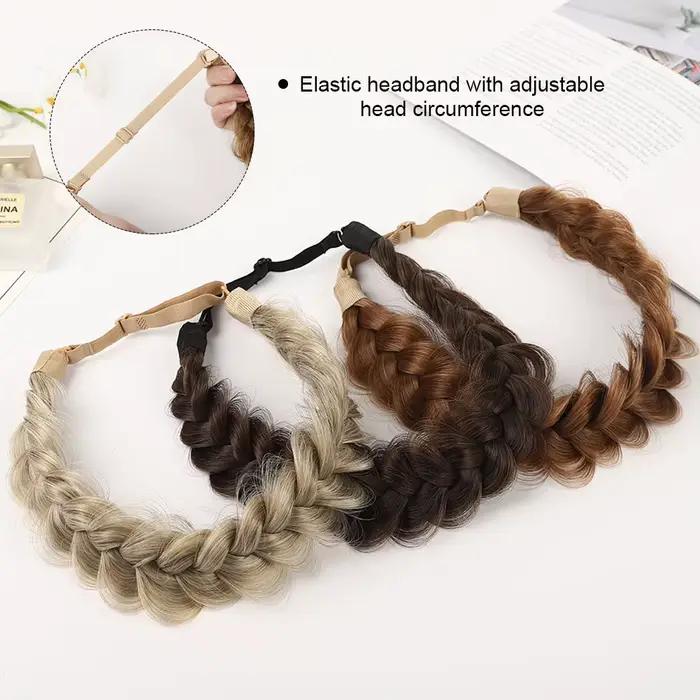 Bande de Sauna Tressée en Cheveux Synthétiques, artificiel astique, Couleur Blond, Marron, pour Femme, Fille et Enfant