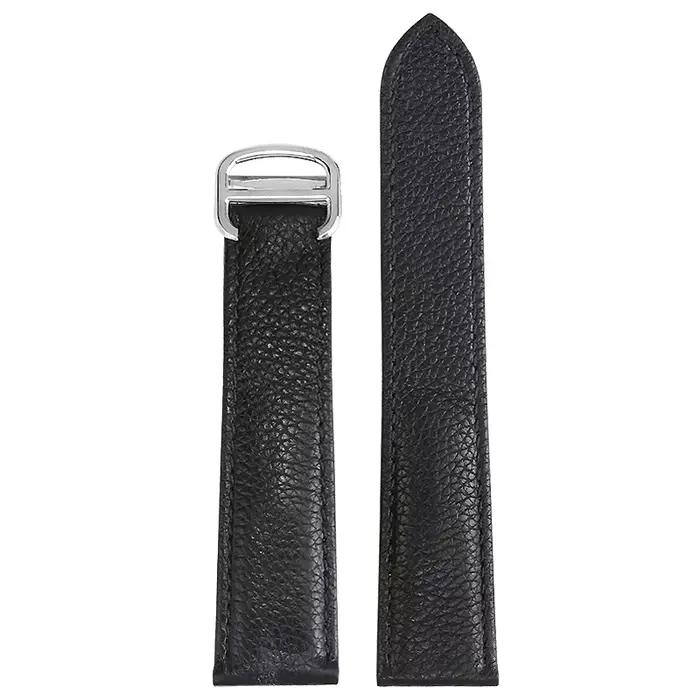 Bracelet de montre en cuir véritable pour Cartier Tank London Solo, bracelet de montre en cuir de vache texturé Lychee pour hommes et femmes, 16 20 22 23 25mm