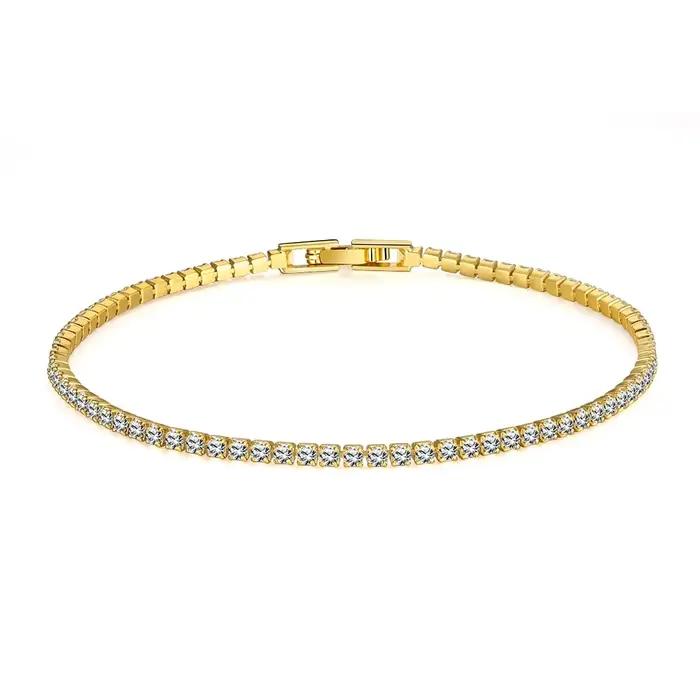 Bijoux en argent Sterling 925, Bracelet de Tennis de 16cm à 19cm, zircone de 2mm, cadeau d'anniversaire, Bracelet en argent Sterling véritable