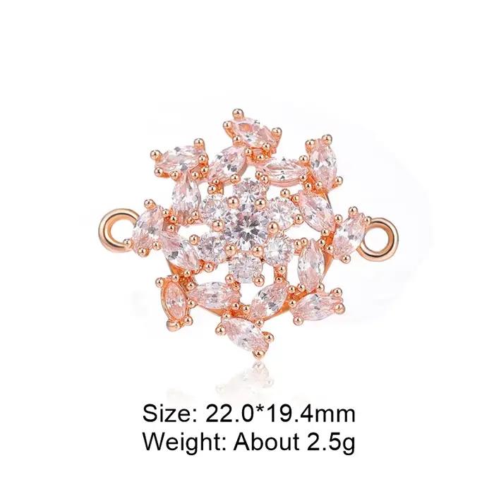 JUYA-Breloques en cristal AAA, composants exécutifs faits à la main, connecteurs de fleurs en cristal de luxe, accessoires de bijoux, vente en gros, nouveau