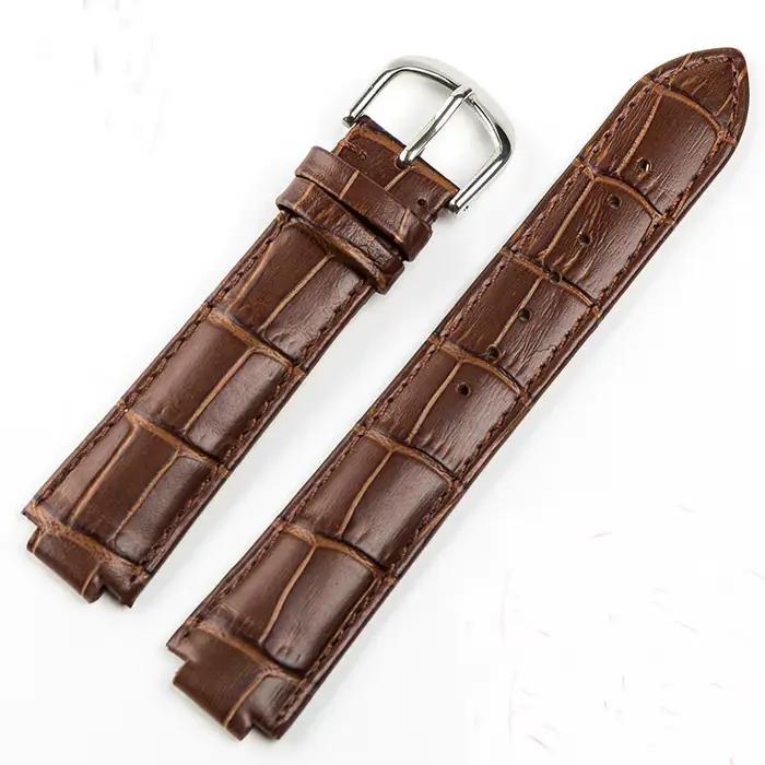 Bracelet de montre en cuir véritable adapté à l'interface convexe Cartier 16/18/20/22mm, accessoires de remplacement pour chaîne de montre homme/femme