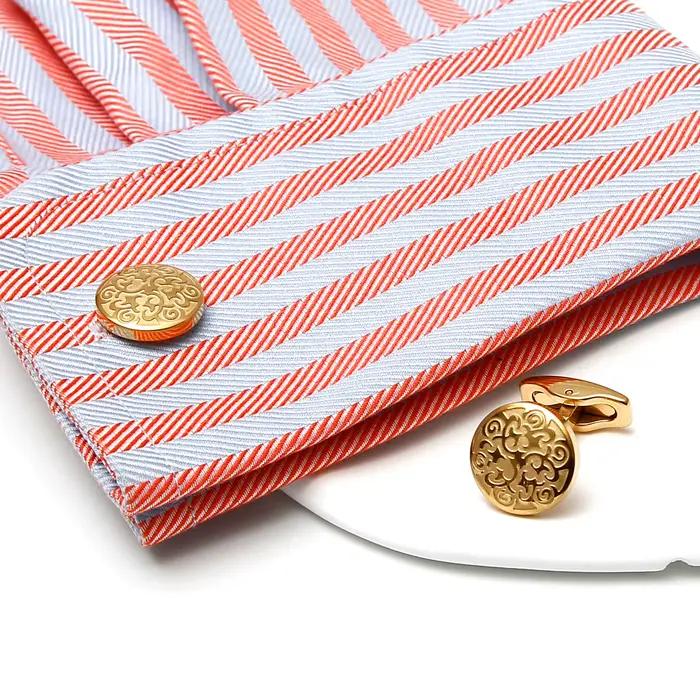 Boutons de manchette ronds noirs pour hommes