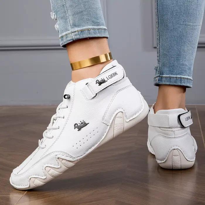 Bottines pour femmes en plein air confortable décontracté baskets hautes de luxe femmes chaussures imperméable en cuir chaussures courtes de marche