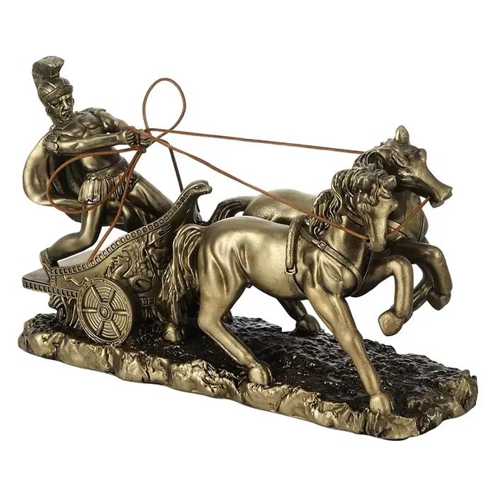 Chevalier de cavalerie romaine Vintage résine Sculpture Statue ancien guerrier sur cheval classique maison bureau bureau décor historique