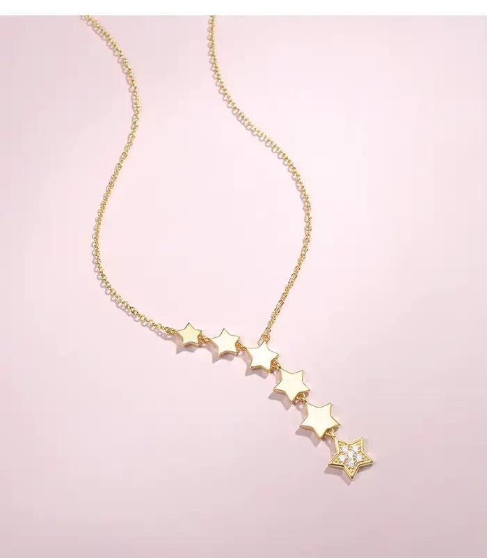 XIYANIKE 316L acier inoxydable étoiles Zircon colliers breloques chaîne colliers ras du cou 2021 nouveau pour les femmes mode bijoux Collier